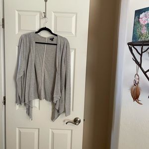 Torrid Gray Pointelle Drape Front Cardigan Size 2